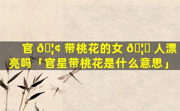 官 🦢 带桃花的女 🦉 人漂亮吗「官星带桃花是什么意思」